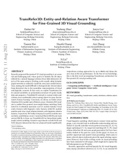 TransRefer3D: Entity-and-Relation Aware Transformer for Fine-Grained 3D
  Visual Grounding