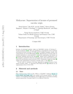 MixLacune: Segmentation of lacunes of presumed vascular origin