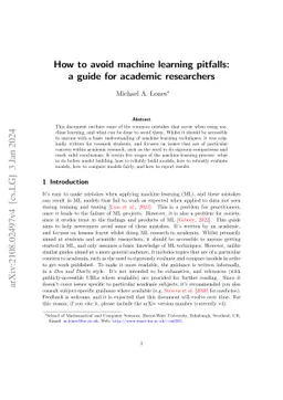 How to avoid machine learning pitfalls: a guide for academic researchers