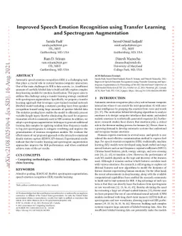 Improved Speech Emotion Recognition using Transfer Learning and
  Spectrogram Augmentation