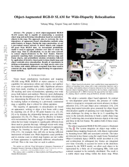 Object-Augmented RGB-D SLAM for Wide-Disparity Relocalisation