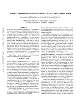SLoClas: A Database for Joint Sound Localization and Classification