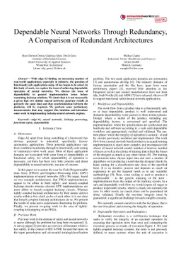 Dependable Neural Networks Through Redundancy, A Comparison of Redundant
  Architectures