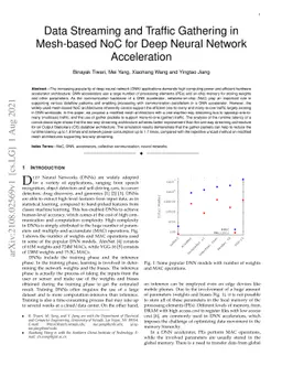 Data Streaming and Traffic Gathering in Mesh-based NoC for Deep Neural
  Network Acceleration