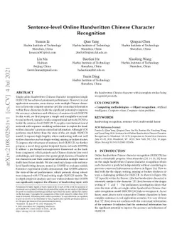 Sentence-level Online Handwritten Chinese Character Recognition