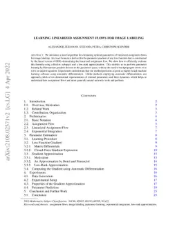 Learning Linearized Assignment Flows for Image Labeling