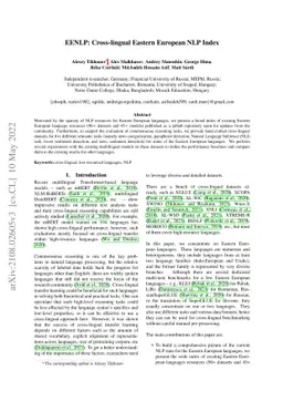 EENLP: Cross-lingual Eastern European NLP Index
