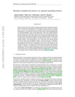 Sparse Communication via Mixed Distributions