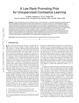 A Low Rank Promoting Prior for Unsupervised Contrastive Learning