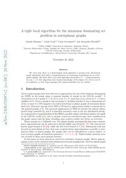 A tight local algorithm for the minimum dominating set problem in
  outerplanar graphs