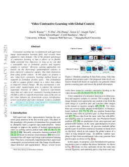 Video Contrastive Learning with Global Context