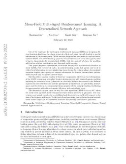 Mean-Field Multi-Agent Reinforcement Learning: A Decentralized Network
  Approach
