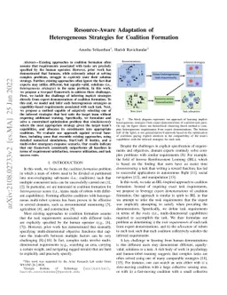 Resource-Aware Adaptation of Heterogeneous Strategies for Coalition
  Formation