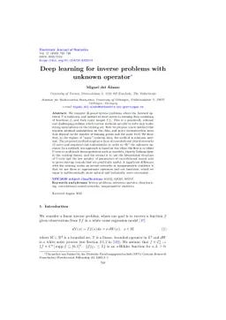 Deep learning for inverse problems with unknown operator