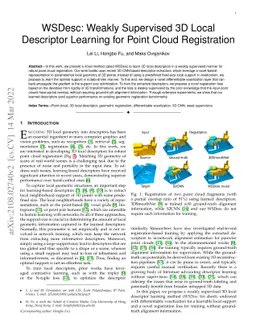 WSDesc: Weakly Supervised 3D Local Descriptor Learning for Point Cloud
  Registration