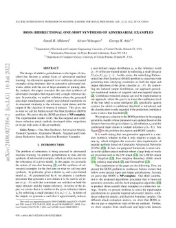 BOSS: Bidirectional One-Shot Synthesis of Adversarial Examples