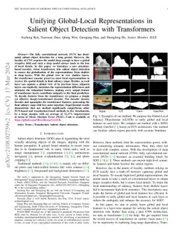 Unifying Global-Local Representations in Salient Object Detection with
  Transformer