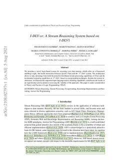 I-DLV-sr: A Stream Reasoning System based on I-DLV