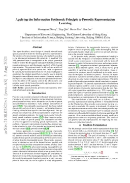 Applying the Information Bottleneck Principle to Prosodic Representation
  Learning