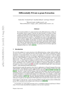 Differentially Private n-gram Extraction