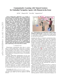 Communicative Learning with Natural Gestures for Embodied Navigation
  Agents with Human-in-the-Scene
