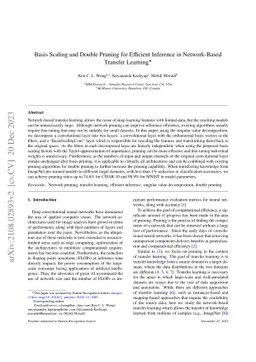 Basis Scaling and Double Pruning for Efficient Inference in
  Network-Based Transfer Learning