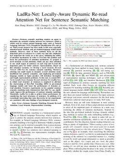 LadRa-Net: Locally-Aware Dynamic Re-read Attention Net for Sentence
  Semantic Matching