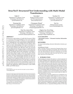 StrucTexT: Structured Text Understanding with Multi-Modal Transformers