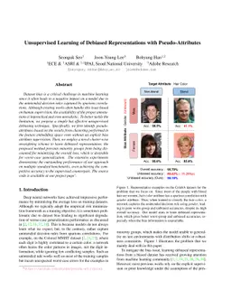 Unsupervised Learning of Debiased Representations with Pseudo-Attributes