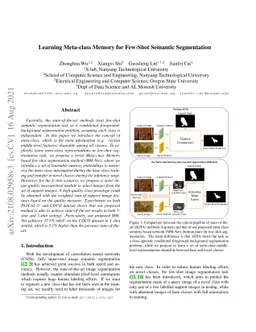 Learning Meta-class Memory for Few-Shot Semantic Segmentation