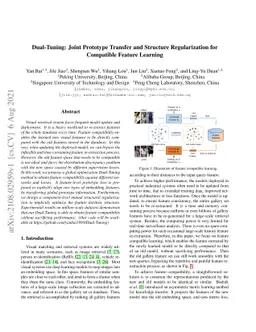 Dual-Tuning: Joint Prototype Transfer and Structure Regularization for
  Compatible Feature Learning