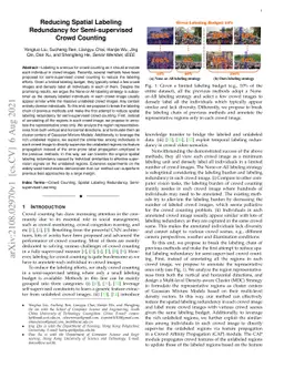 Reducing Spatial Labeling Redundancy for Semi-supervised Crowd Counting