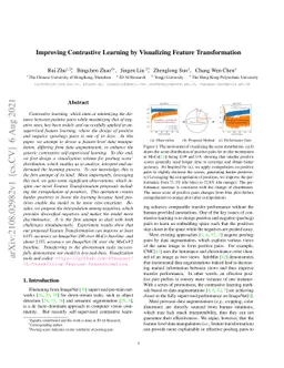 Improving Contrastive Learning by Visualizing Feature Transformation
