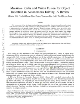 MmWave Radar and Vision Fusion for Object Detection in Autonomous
  Driving: A Review