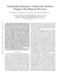 Interpretable Summaries of Black Box Incident Triaging with Subgroup
  Discovery