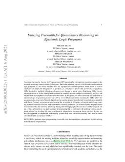 Utilizing Treewidth for Quantitative Reasoning on Epistemic Logic
  Programs