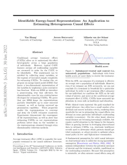 Identifiable Energy-based Representations: An Application to Estimating
  Heterogeneous Causal Effects
