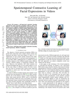 Spatiotemporal Contrastive Learning of Facial Expressions in Videos