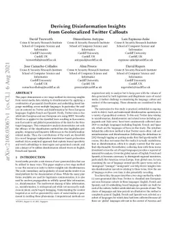 Deriving Disinformation Insights from Geolocalized Twitter Callouts