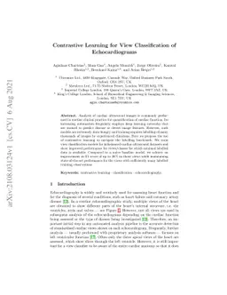 Contrastive Learning for View Classification of Echocardiograms