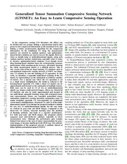 Generalized Tensor Summation Compressive Sensing Network (GTSNET): An
  Easy to Learn Compressive Sensing Operation