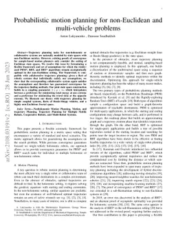 Probabilistic motion planning for non-Euclidean and multi-vehicle
  problems