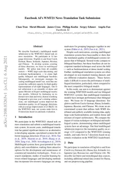 Facebook AI WMT21 News Translation Task Submission