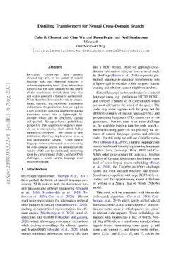 Distilling Transformers for Neural Cross-Domain Search