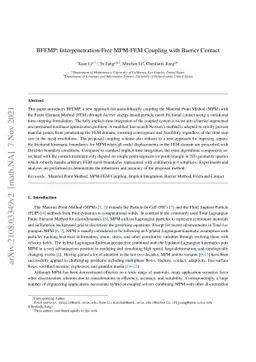 BFEMP: Interpenetration-Free MPM-FEM Coupling with Barrier Contact