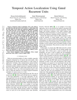 Temporal Action Localization Using Gated Recurrent Units