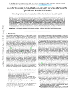 Seek for Success: A Visualization Approach for Understanding the
  Dynamics of Academic Careers