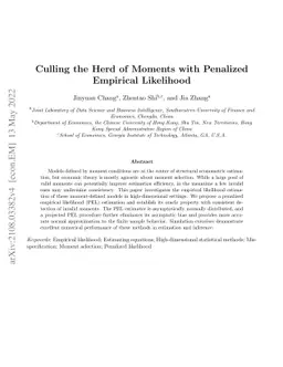 Culling the herd of moments with penalized empirical likelihood
