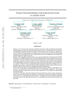 Vision Transformer for femur fracture classification
