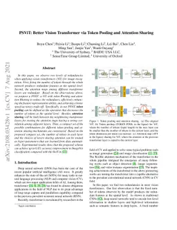 PSViT: Better Vision Transformer via Token Pooling and Attention Sharing